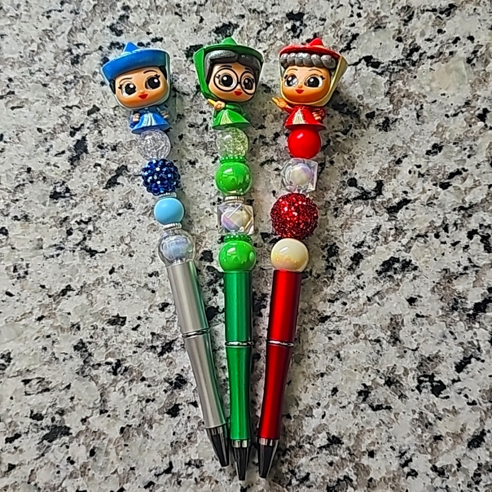 Disney doorable beaded pens- Cinderella fairys